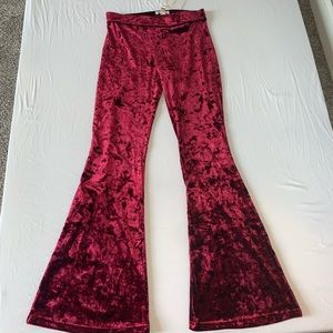 Maroon flare pants